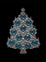 opulent grand crystal luxury christmas tree with blue bows