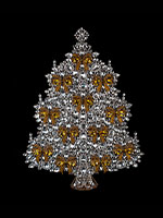 opulent grand crystal luxury christmas tree with golden bows