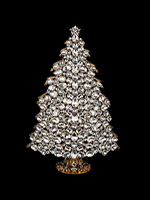 3D Snowy Yule Christmas Tree clear
