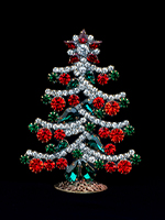 Elegant sparkling crystal Christmas tree in festive colors