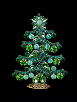 Elegant, sparkling green crystal Christmas tree
