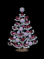 Radiant crystal Christmas tree with pink and clear rhinestones