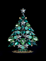 Magic crystal Christmas tree made of green rhinestones