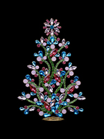 Pastel-colored crystal Christmas tree with delicate sparkle