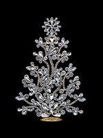 Clear crystal Christmas tree with shimmering transparent stones
