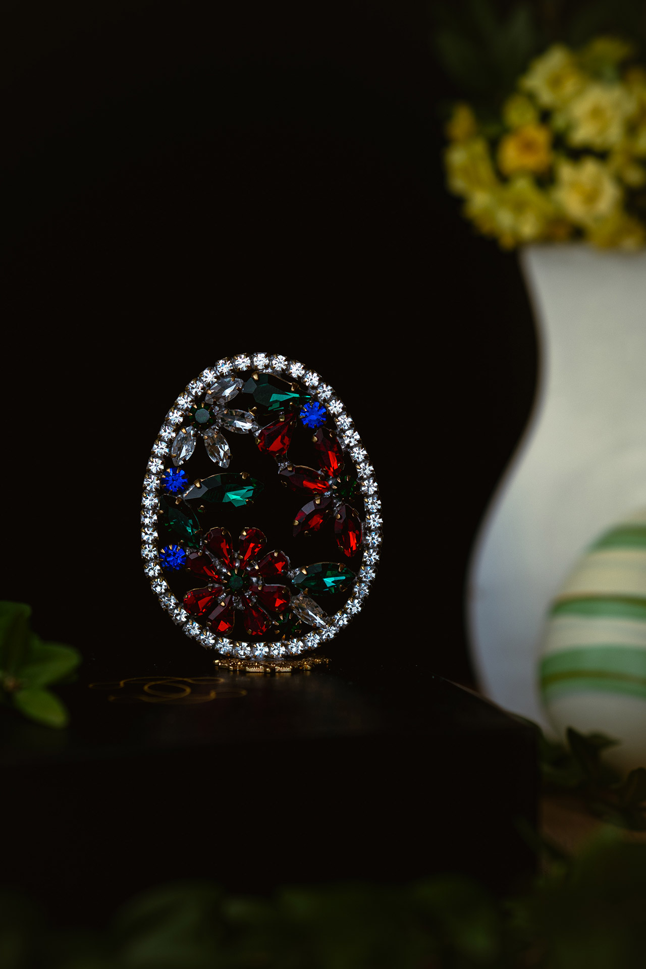 Vintage Easter Egg from Festive coloured rhinestone crystal