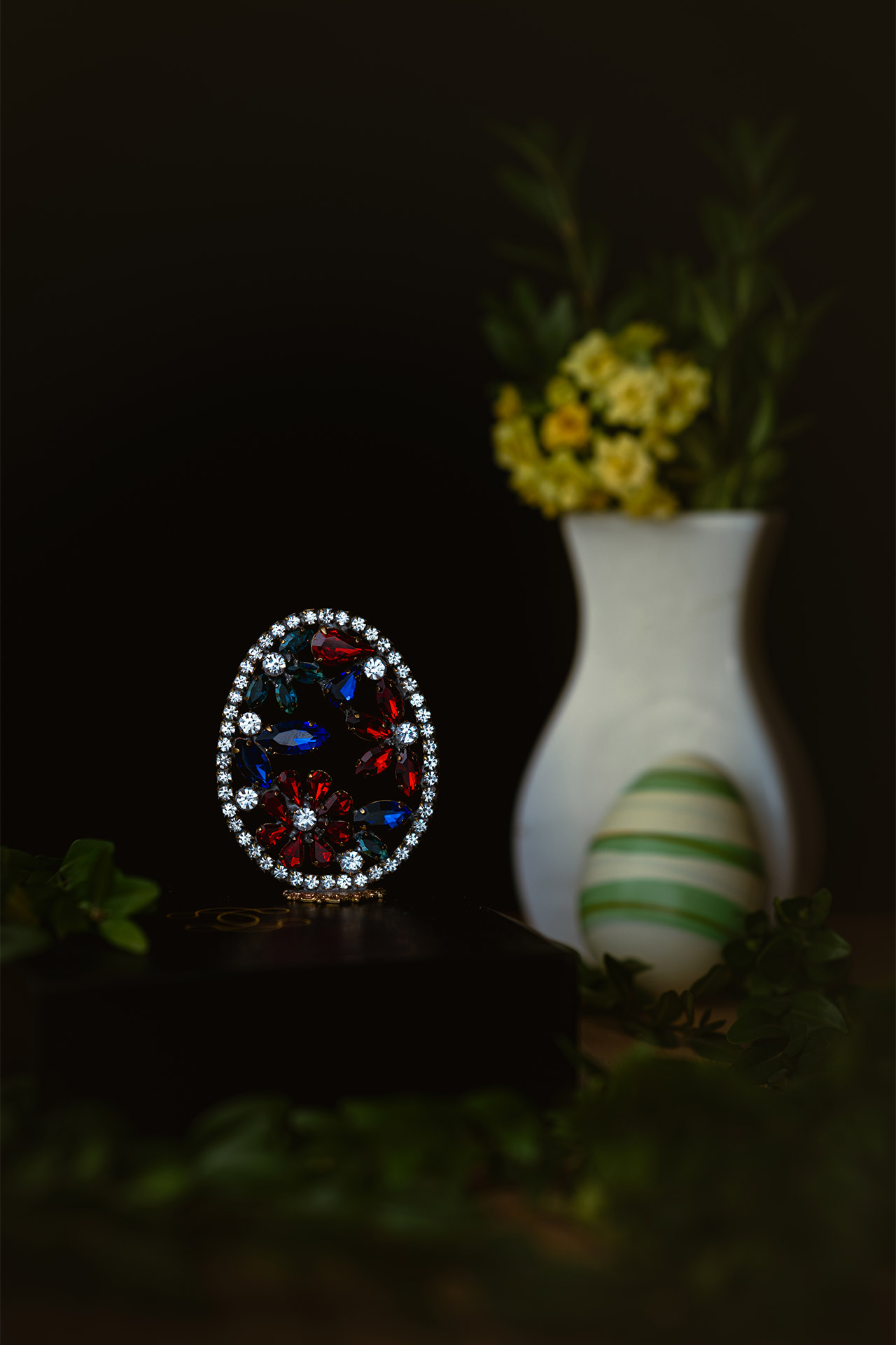 Vintage Easter Egg from Assorted coloured rhinestone crystal