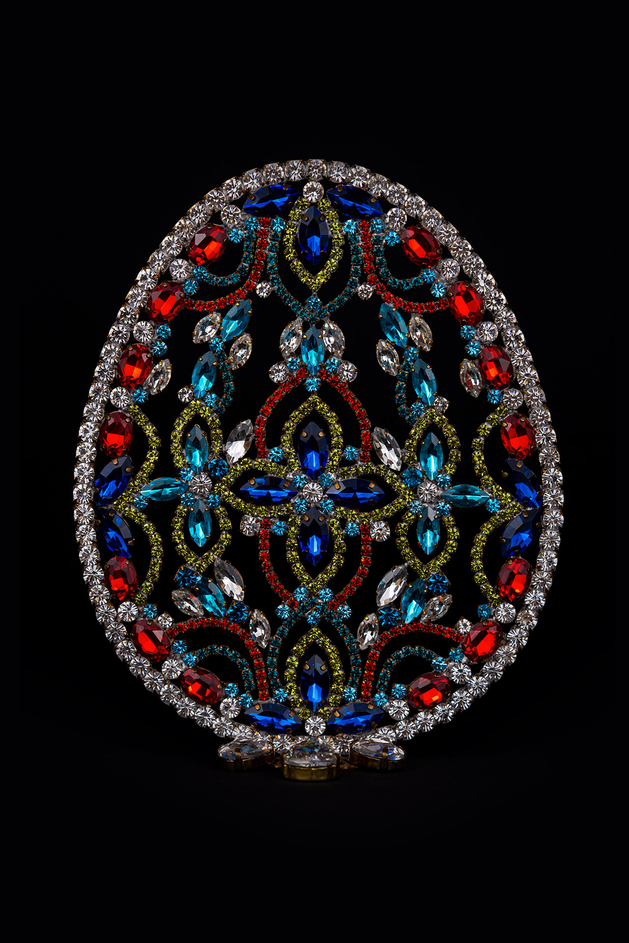 Czech Rhinestone Easter Egg with Multicoloured Crystals