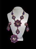 Purple earrings, brooch & necklace set Atec Sun