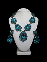 Blue Aqua necklace and earrings jewelry set Sonatine