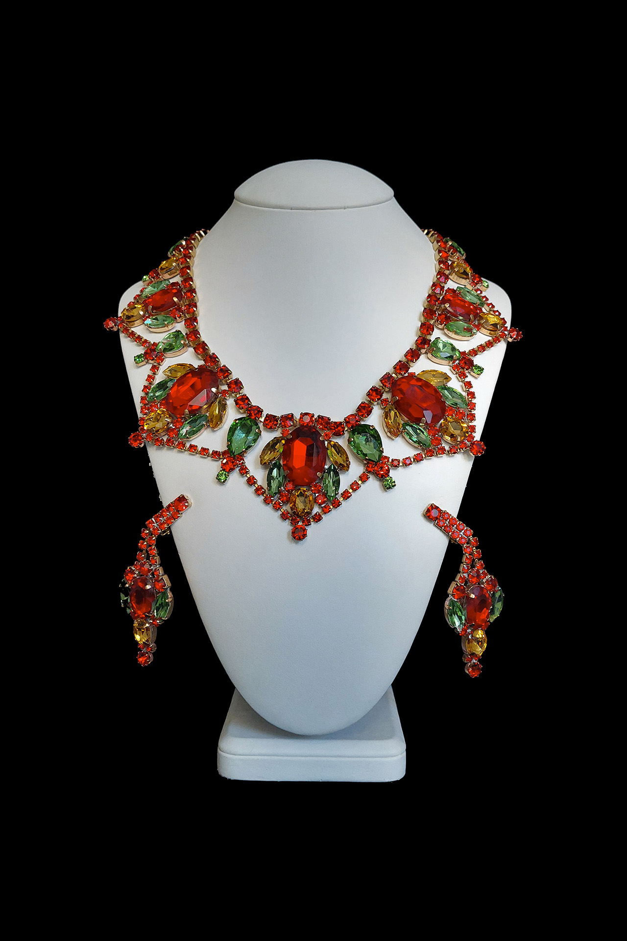 Handmade necklace and earrings set Roxanne - orange
