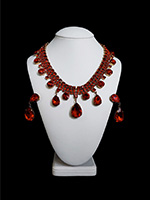 red Raindrops earrings and necklace jewelry set