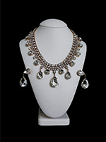 crystal raindrops handmade necklace and earring jewelry set