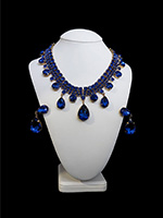 blue sapphire raindrops necklace and earrings set