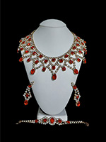 red Sunshine necklace, bracelet and earrings jewelry set 