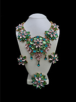 multicolor flower blossom jewelry set for women