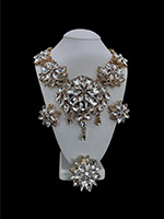 crystal flower blossom jewelry set for women