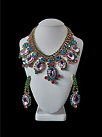 multicolor unique earrings and necklace absolue