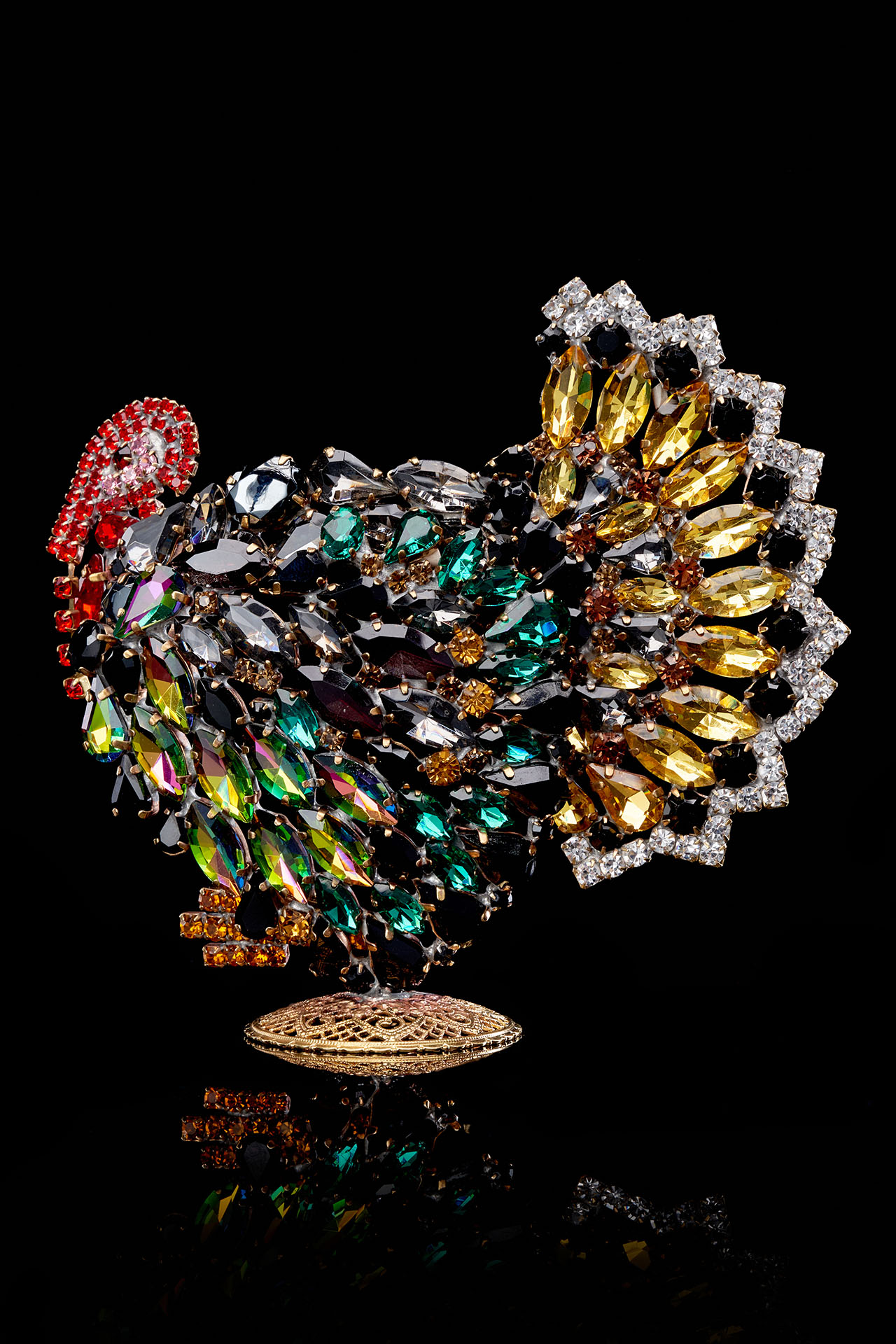 Crystal´s christmas turkey from coloured rhinestones