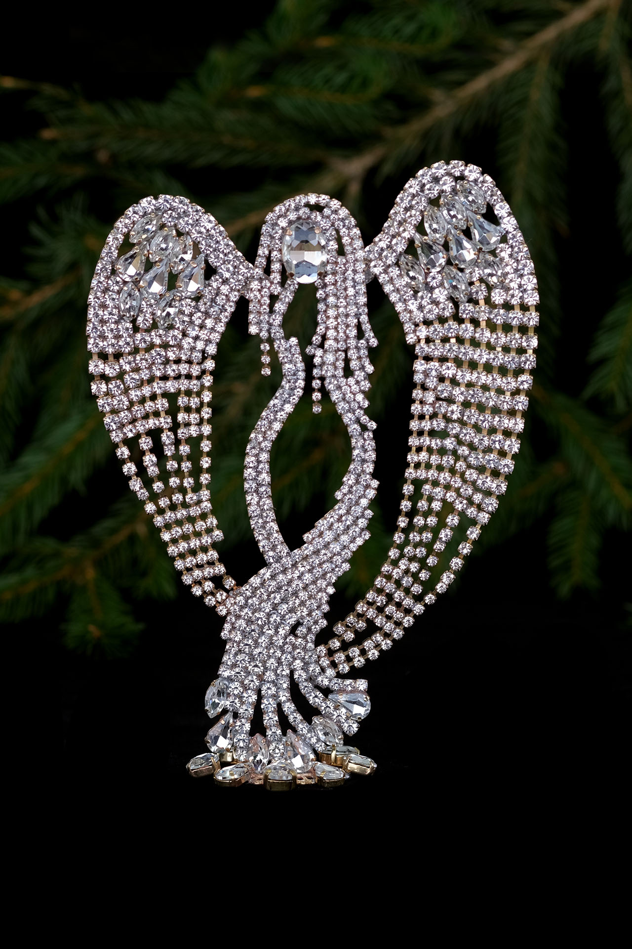 The Celestial Angel from clear coloured rhinestone crystals