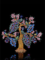 rhinestones peacocks paradise gold