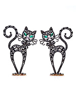 twin cats decoration black