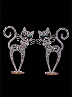 twin cats decoration clear