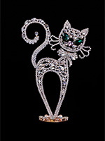 variant tricky cat decoration clear facing right