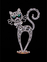 tricky cat decoration clear facing left