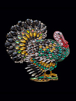 rhinestones glitter turkey decor - multicolor