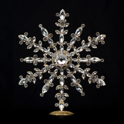 Clear rhinestone winter star decoration.