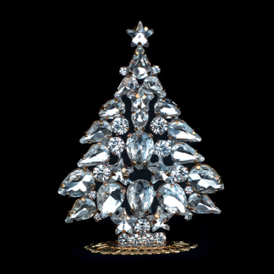 Magic crystal Christmas tree made of clear rhinestones
