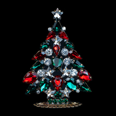 Magic crystal Christmas tree made of festive colores rhinestones