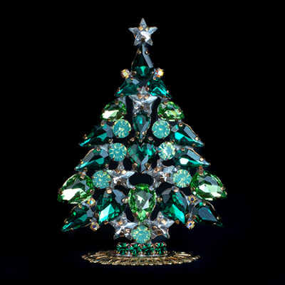 Magic crystal Christmas tree made of green rhinestones