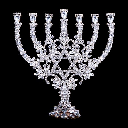 Stunning seven-branched menorah, a symbol of light and hope.