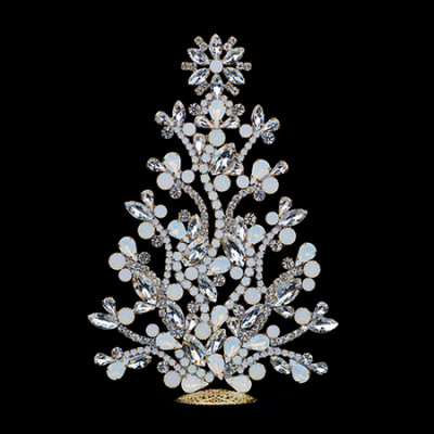 Floral Fantasy Christmas Tree with Crystals (Crystal Opal)