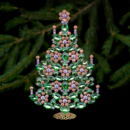 Sparkly Christmas tree, handcrafted with Czech rhinestones.