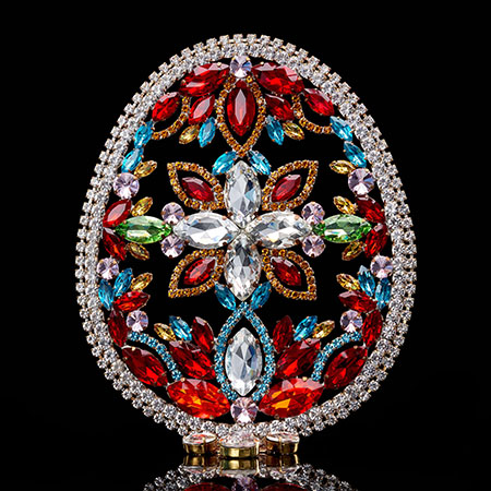 Rhinestone Easter egg in festive colored crystal. 