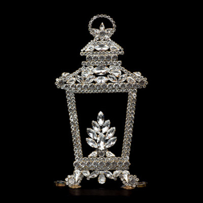 Medium clear rhinestone christmas lantern.