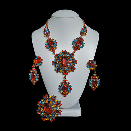 18KT Gold Plated Rainbow Rhinestone Necklace, Sara – Inaya Accessories