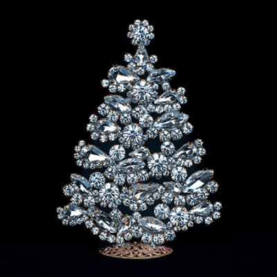 Radiant crystal Christmas tree with clear rhinestones