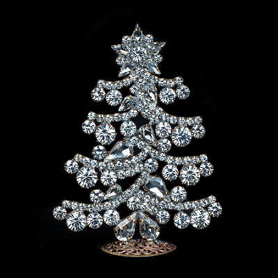 Elegant sparkling crystal clear Christmas tree