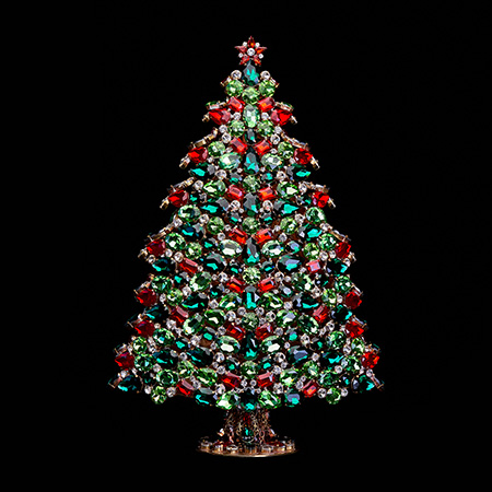 Handcrafted unique 3D design Christmas tree - festive color.