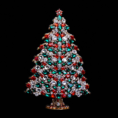 Handcrafted unique 3D design Christmas tree - festive color.
