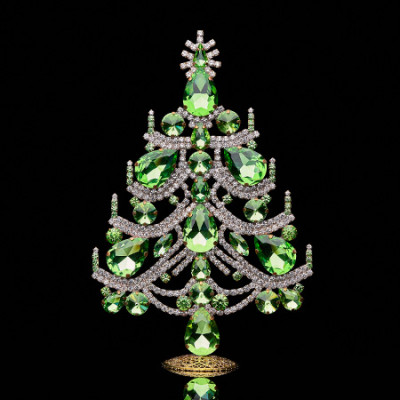 Charming Christmas tree handcrafted with green rhinestones