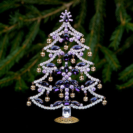 Rhinestones Christmas tree - with crystals ornaments.