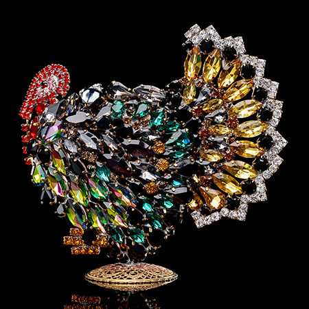 Crystal´s christmas turkey from colored rhinestones.