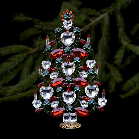 Luxury Christmas tree -  handcrafted with glass ornaments.