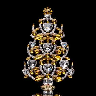 Handmade Christmas tree with yellow crystal.