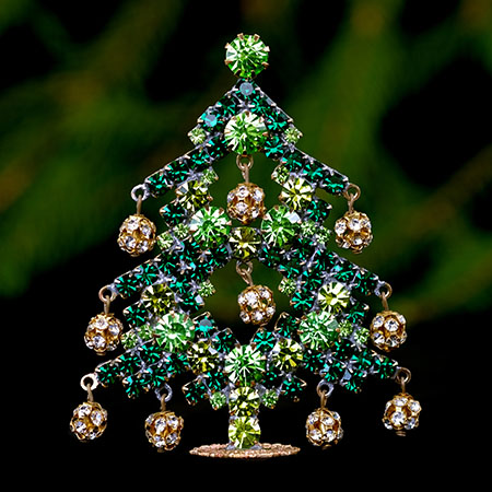 Dainty dazzling Xmas tree, handcrafted decoration ornaments.